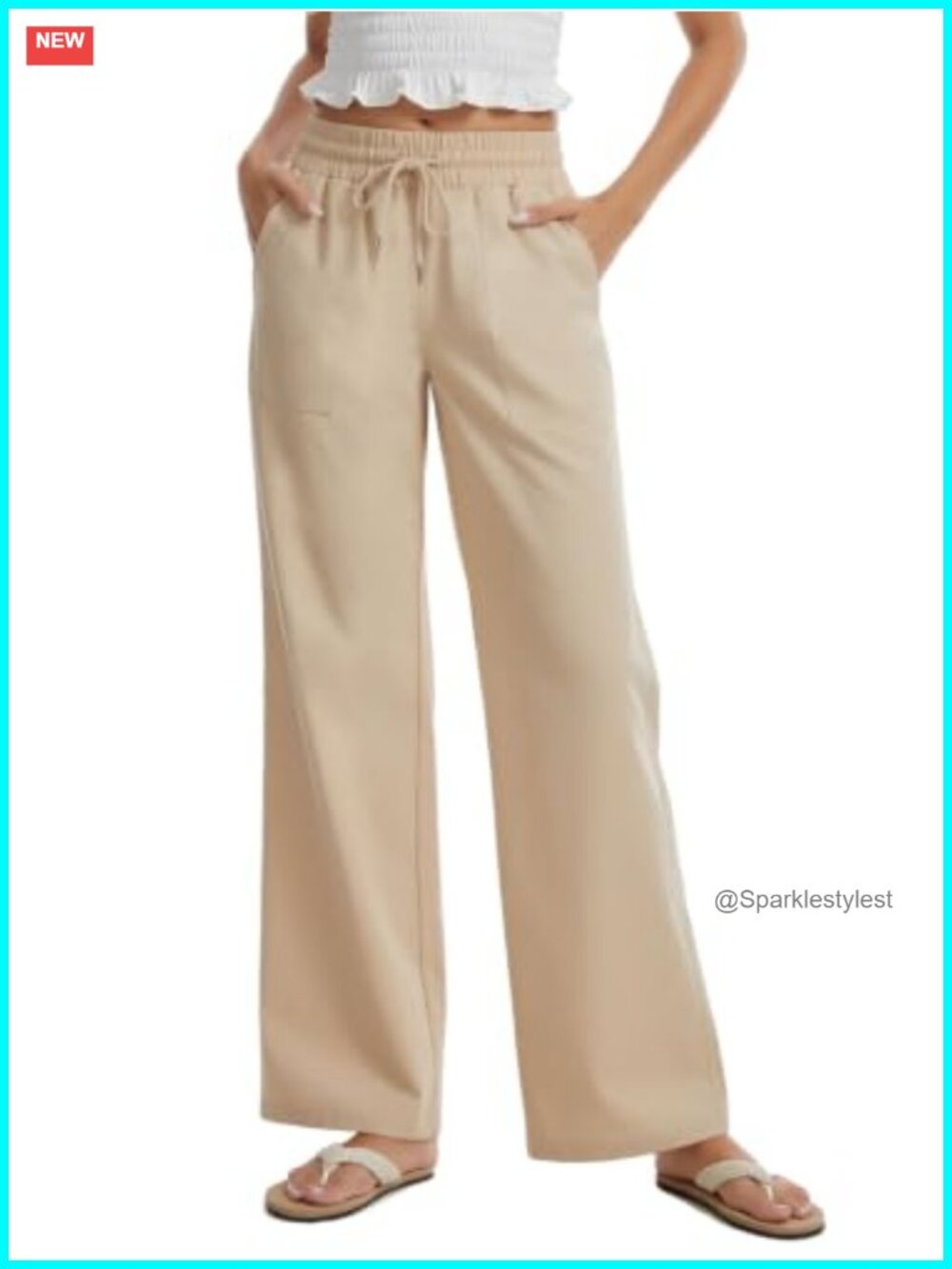 Tall Women Linen Wide Leg Palazzo Pants 30-36 Inseam